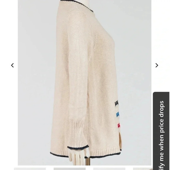 Habitat oversized,cotton knit,trim rib,embroidered sweater women  PTP 19” - Picture 9 of 11